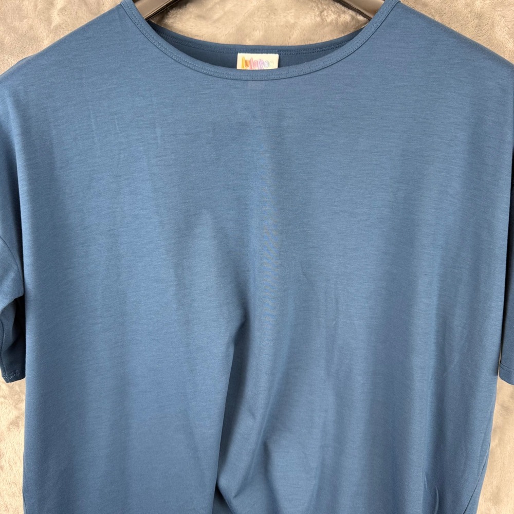 LuLaRoe Perfect T Blue Short Sleeve High Low Hem Oversized T-Shirt Womens Medium - Picture 11 of 12